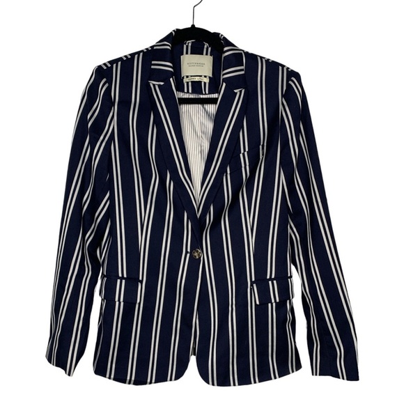 Scotch & Soda Classic Blazer Dark navy/white Stripe - Picture 1 of 8